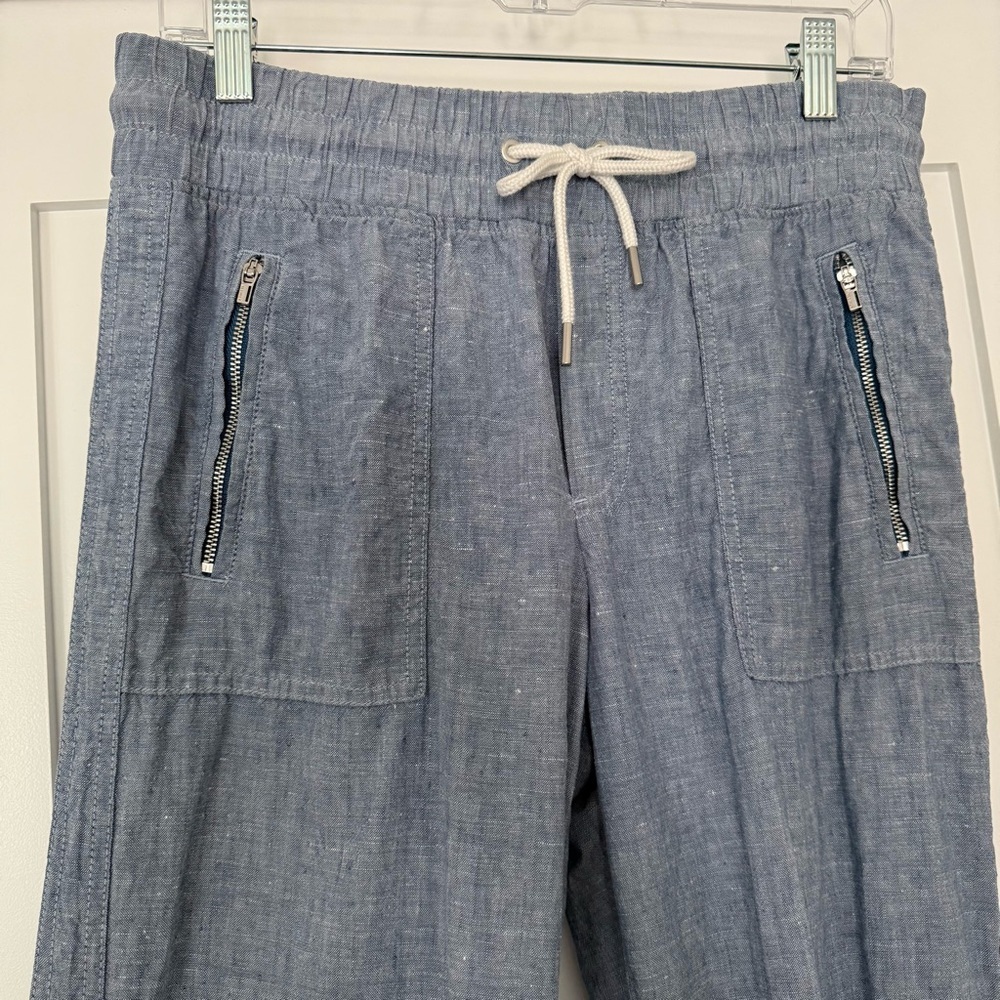 Athleta Cabo Linen Jogger size 8 chambray beach summer - Picture 3 of 9